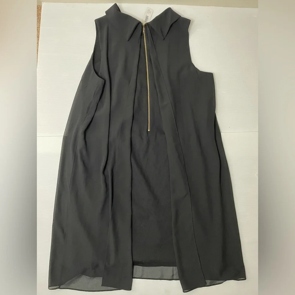 Chico's Sheer Overlay Mock Neck Dress Black Size 3 US 16 L - Picture 7 of 9